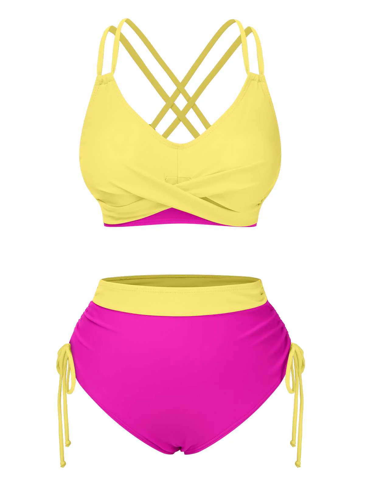 1940er Kreuzen Hohe Taille Seitliche Bindungen Bikini - Image 5