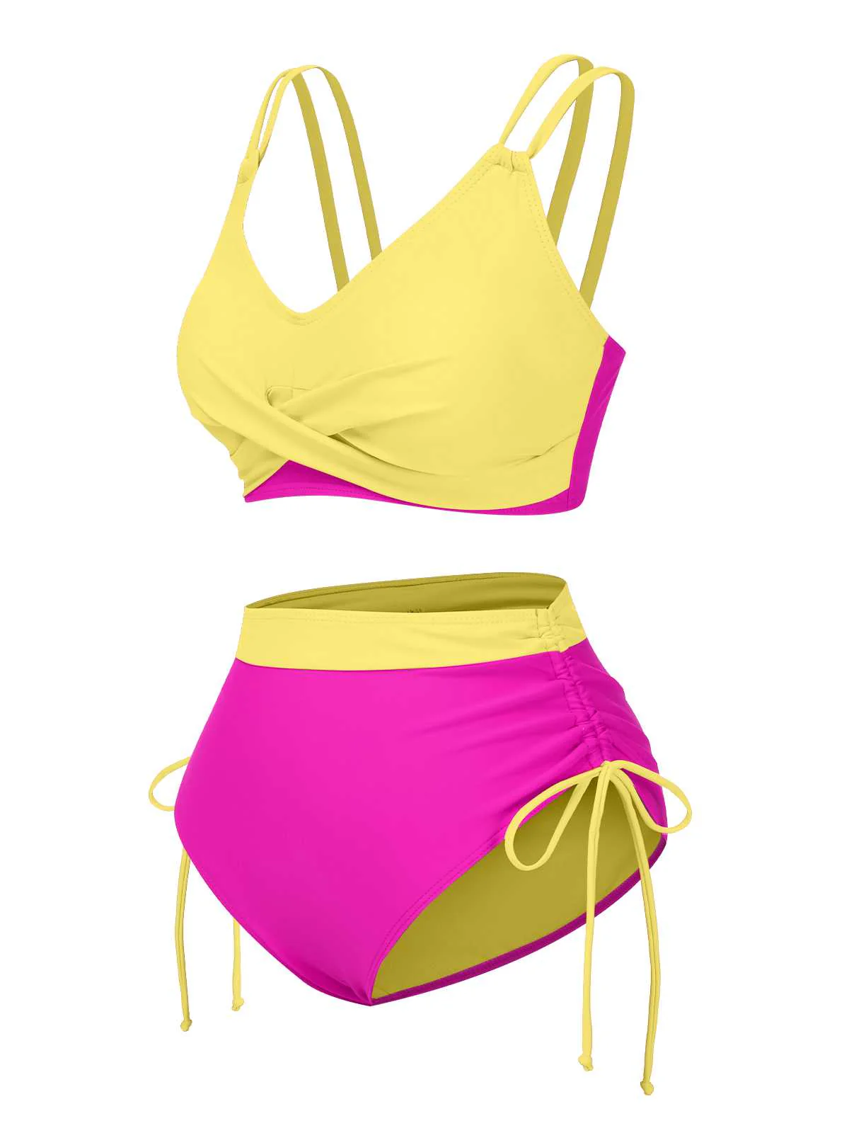 1940er Kreuzen Hohe Taille Seitliche Bindungen Bikini - Image 6