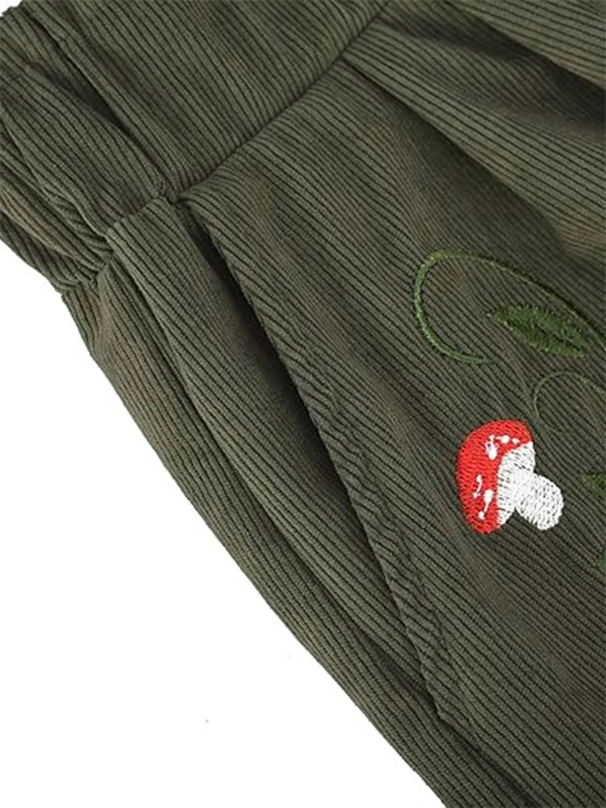 1940er Pilz Bestickt Cord Shorts - Image 3