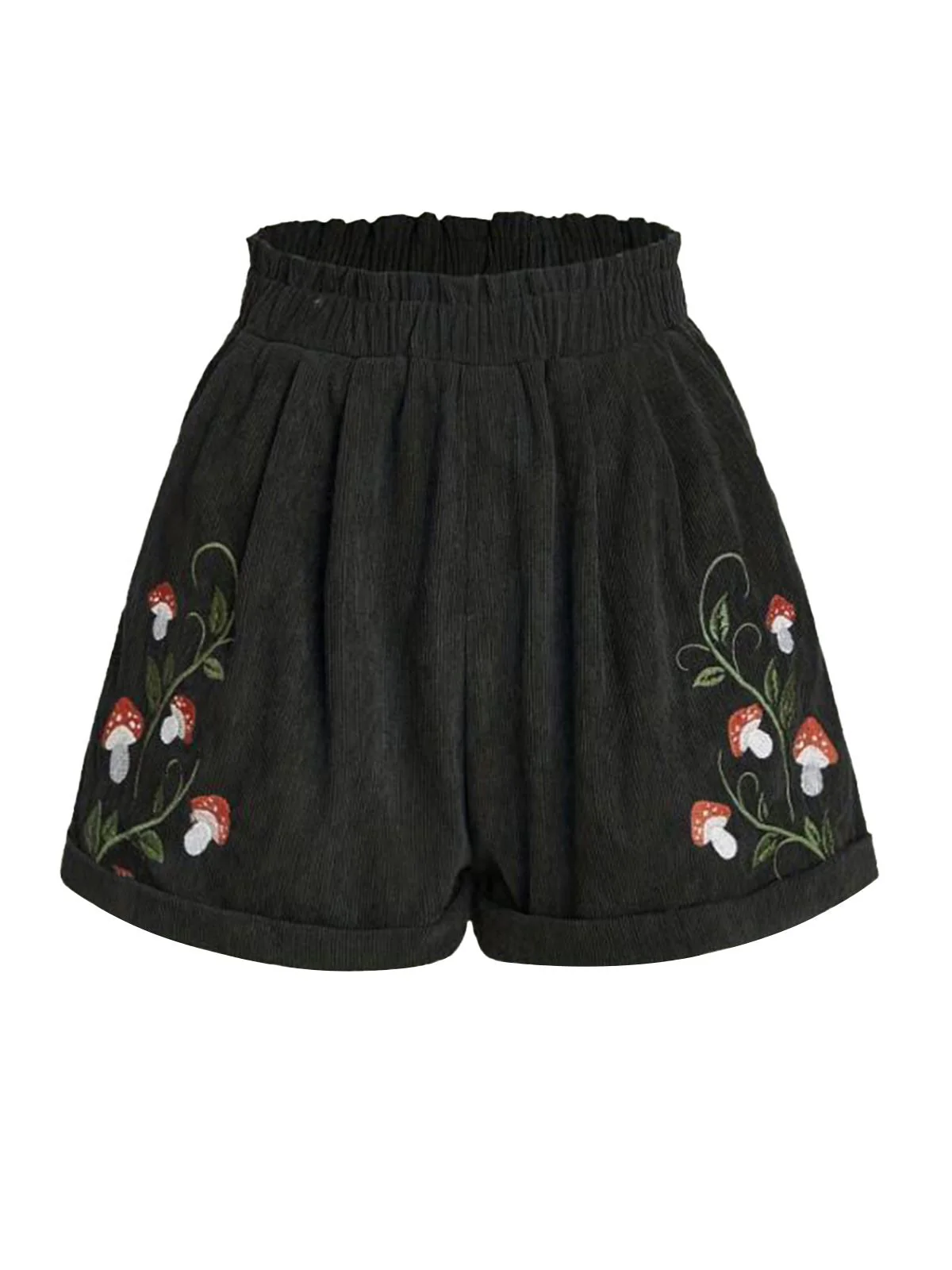 1940er Pilz Bestickt Cord Shorts - Image 4
