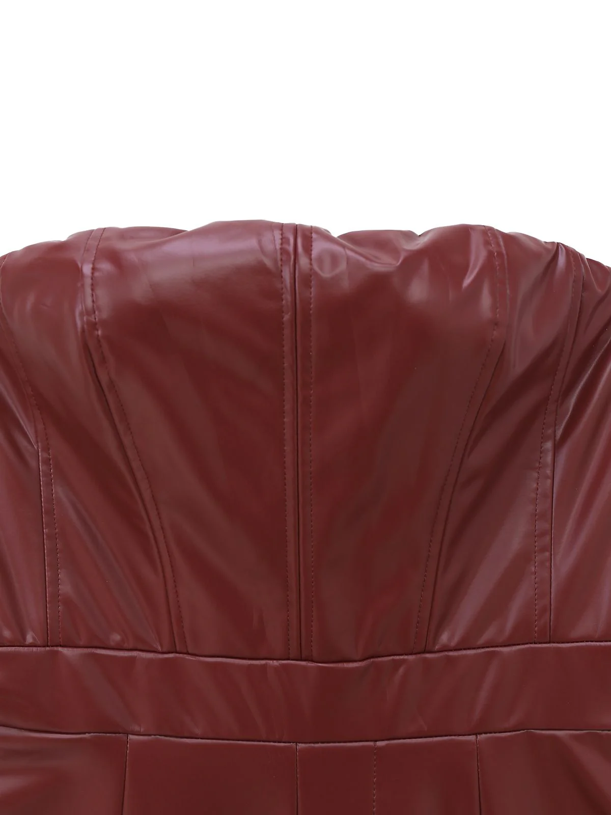 1940er PU Leder Gürtel Trägerlos Jumpsuit - Image 5