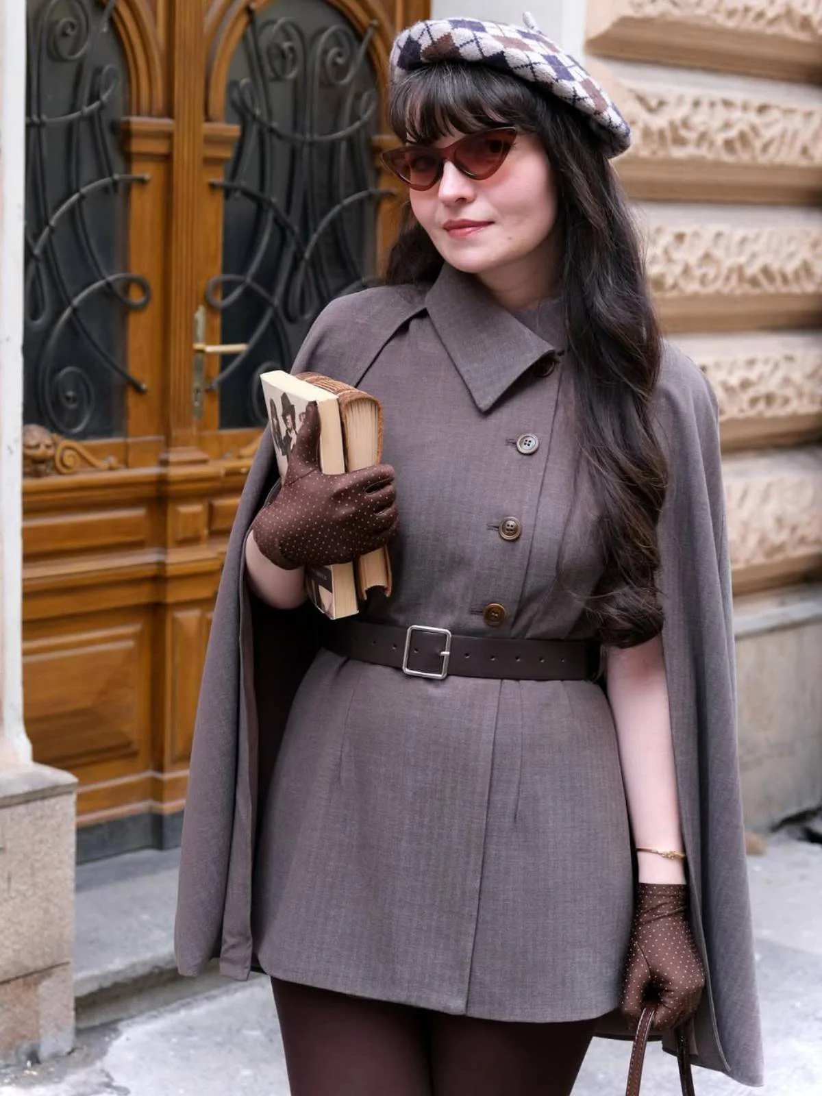 1940er Revers Gürtel Jacke Mit Abnehmbarer Umhang - Image 2
