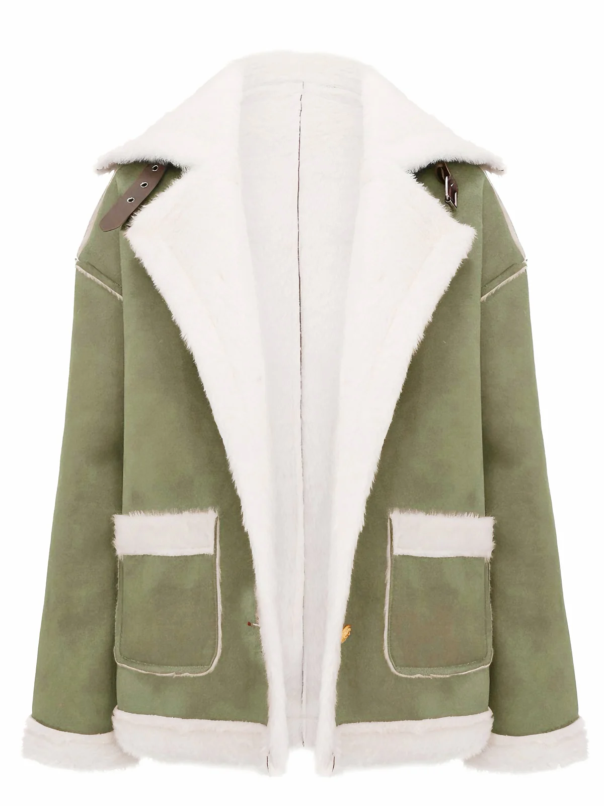 1940er Revers Plüsch Buckle Tasche Jacke - Image 9