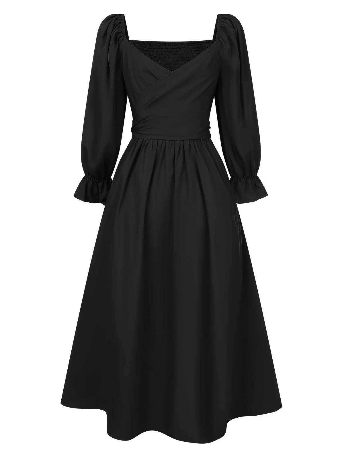 1940er Rüsche Wickel Wende Puffärmel Kleid - Image 2