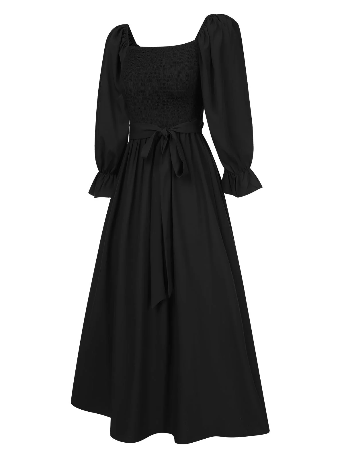 1940er Rüsche Wickel Wende Puffärmel Kleid - Image 3
