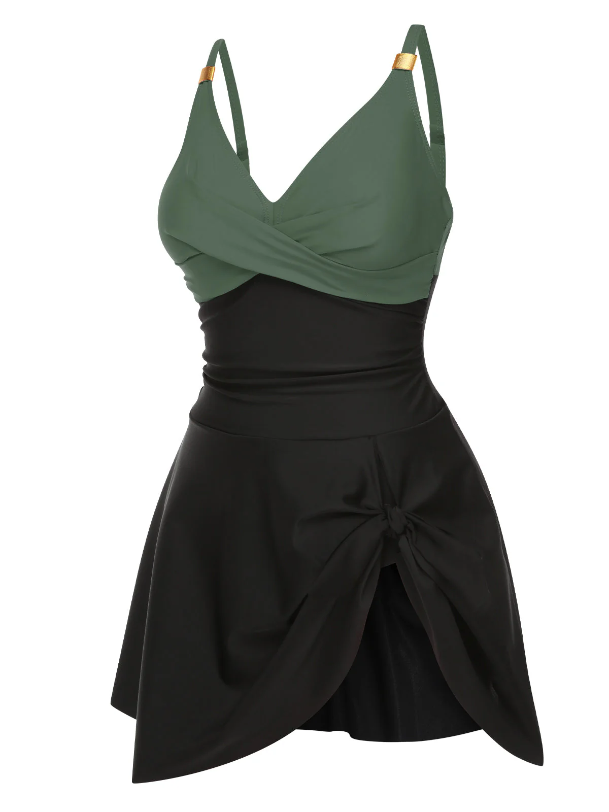 1940er Rüschen Patchwork Twist Badekleid - Image 2