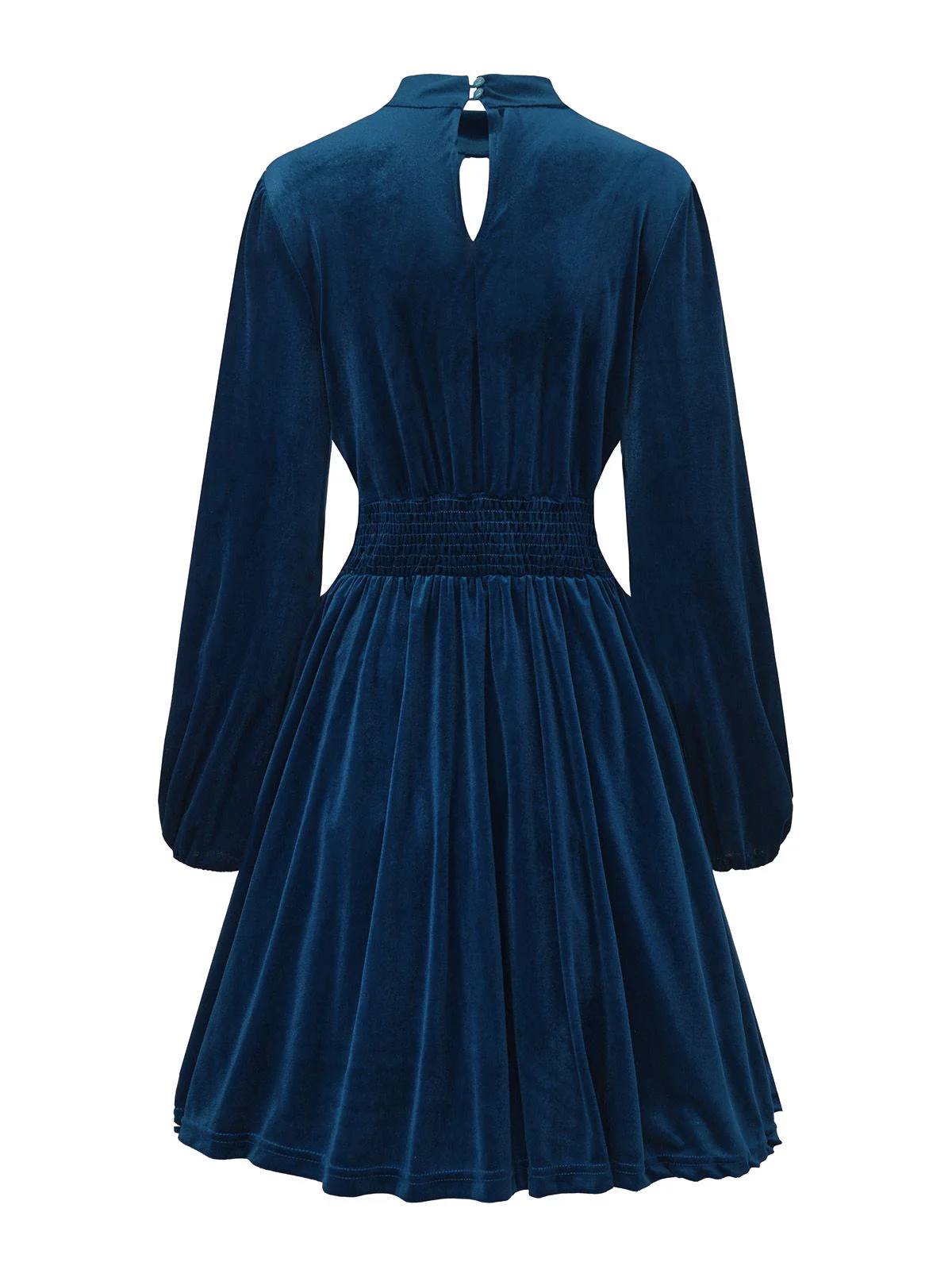 1940er Samt Cutout Plissiertes Laternenärmel Kleid - Image 12