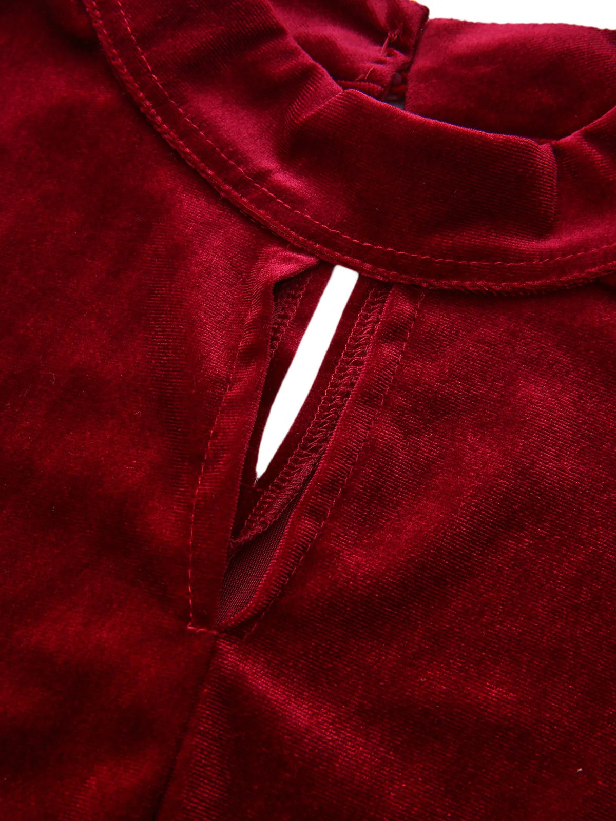 1940er Samt Cutout Plissiertes Laternenärmel Kleid - Image 4
