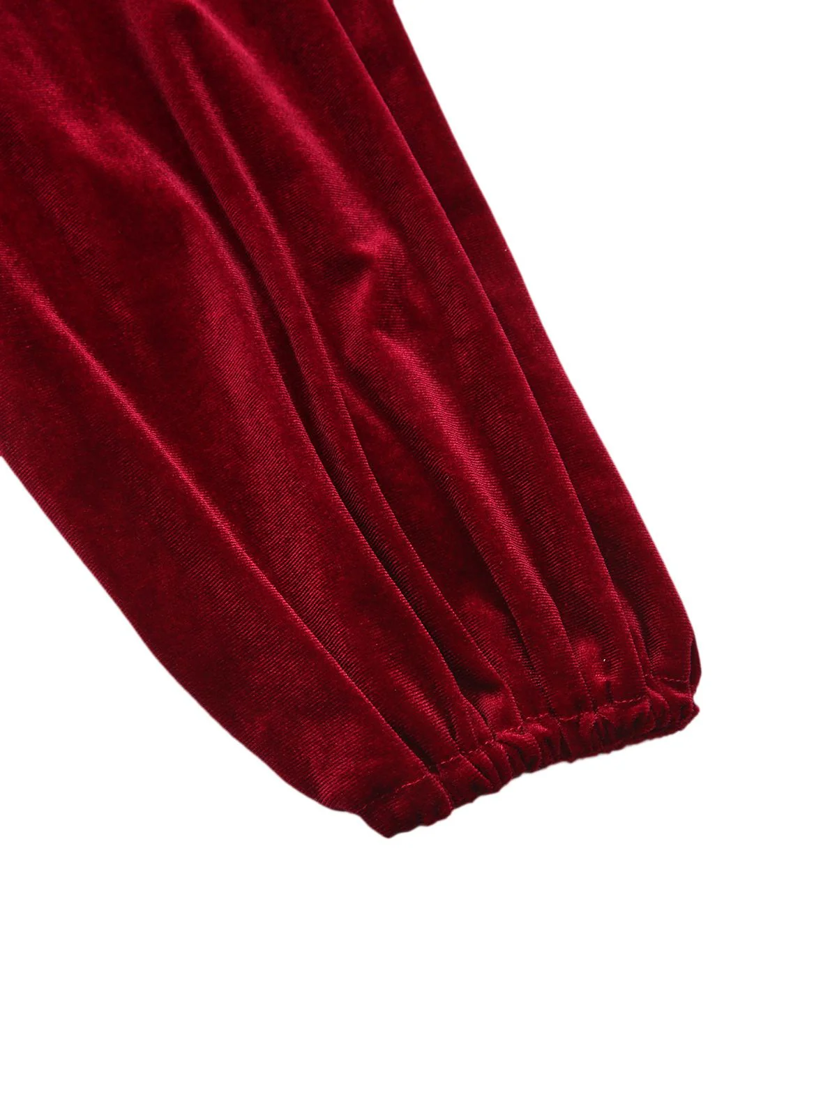 1940er Samt Cutout Plissiertes Laternenärmel Kleid - Image 5