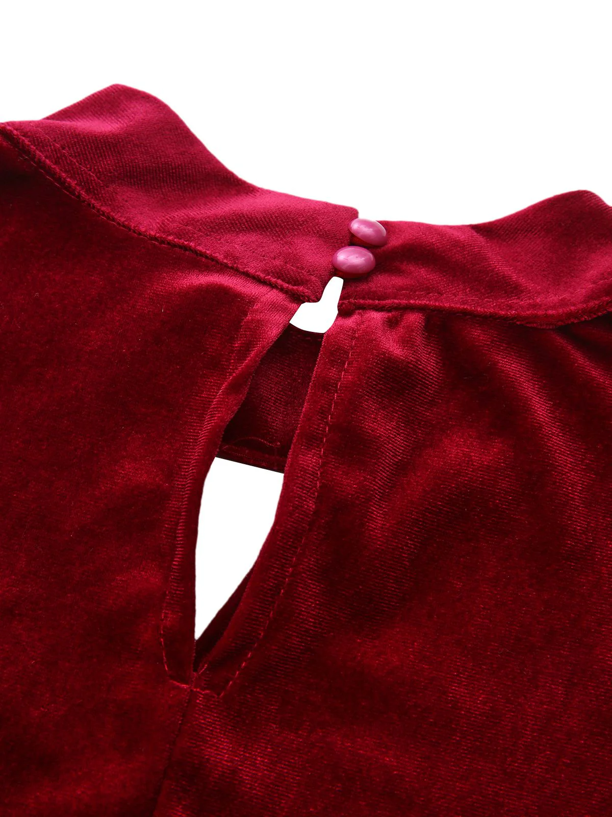 1940er Samt Cutout Plissiertes Laternenärmel Kleid - Image 6