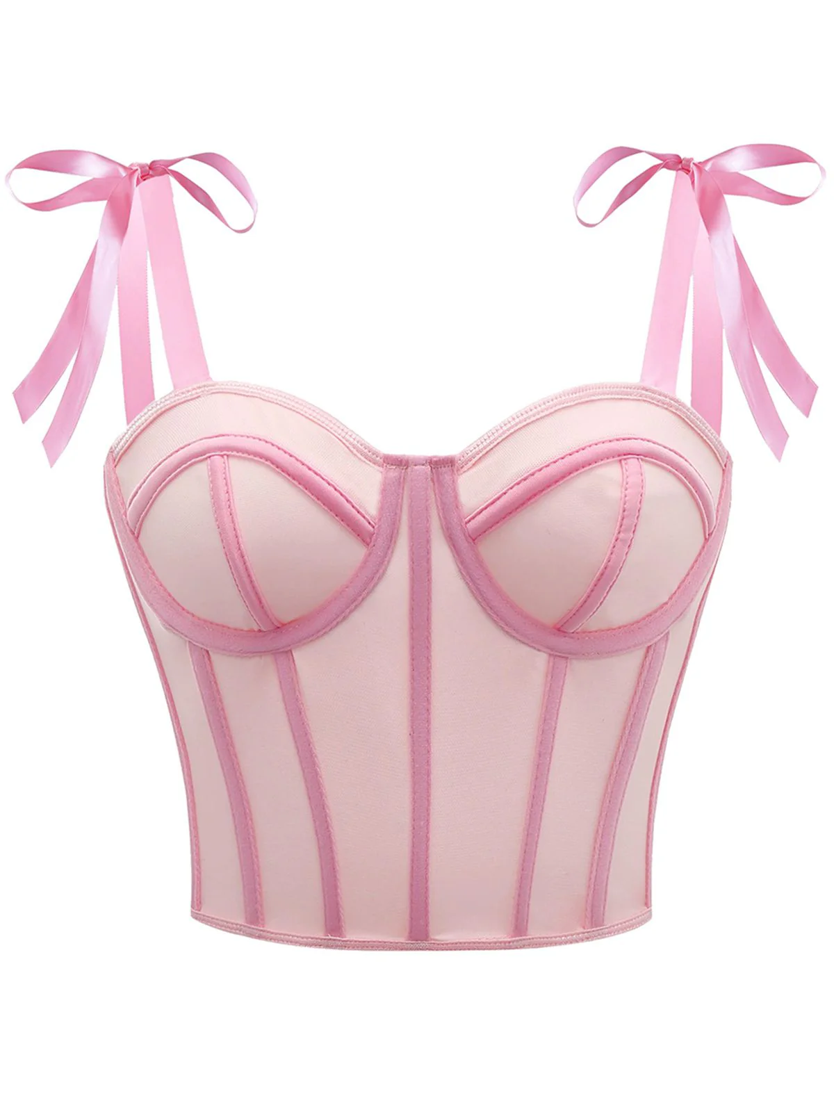 1940er Schnürung Bogen Netz Korsett Crop Camisole