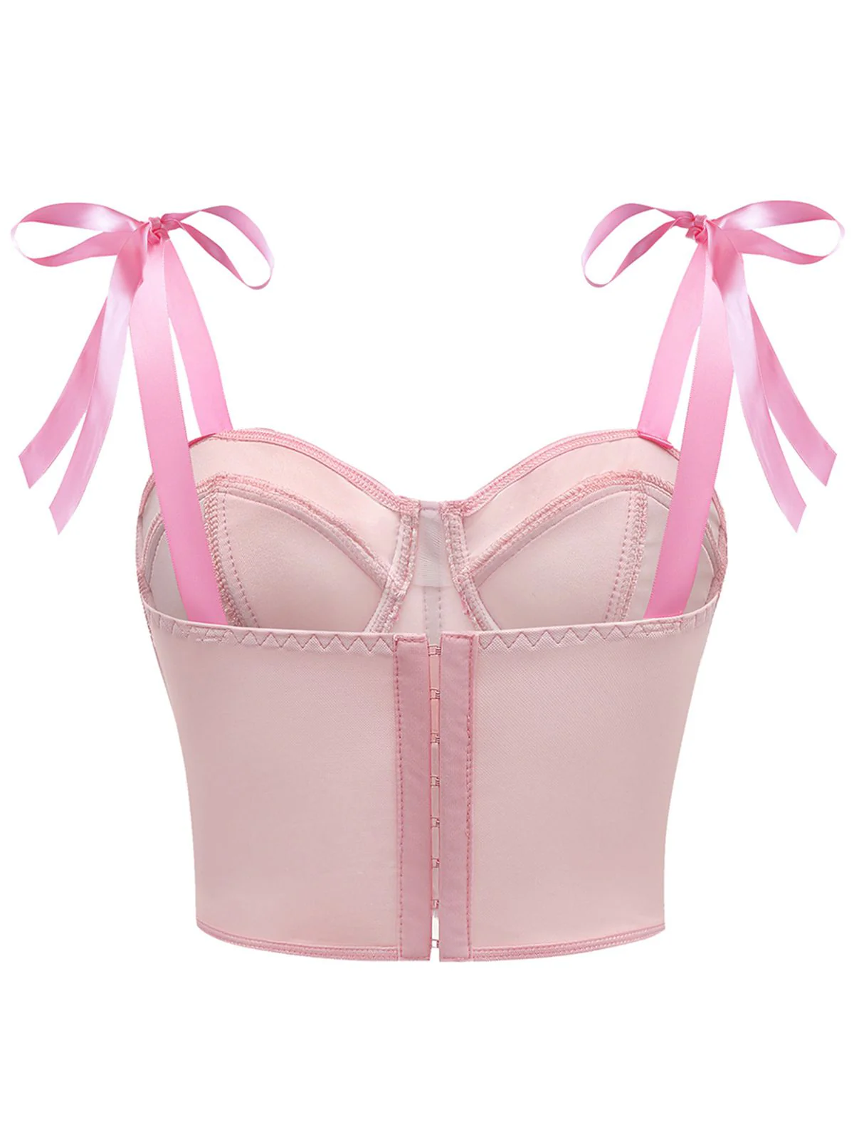 1940er Schnürung Bogen Netz Korsett Crop Camisole - Image 2