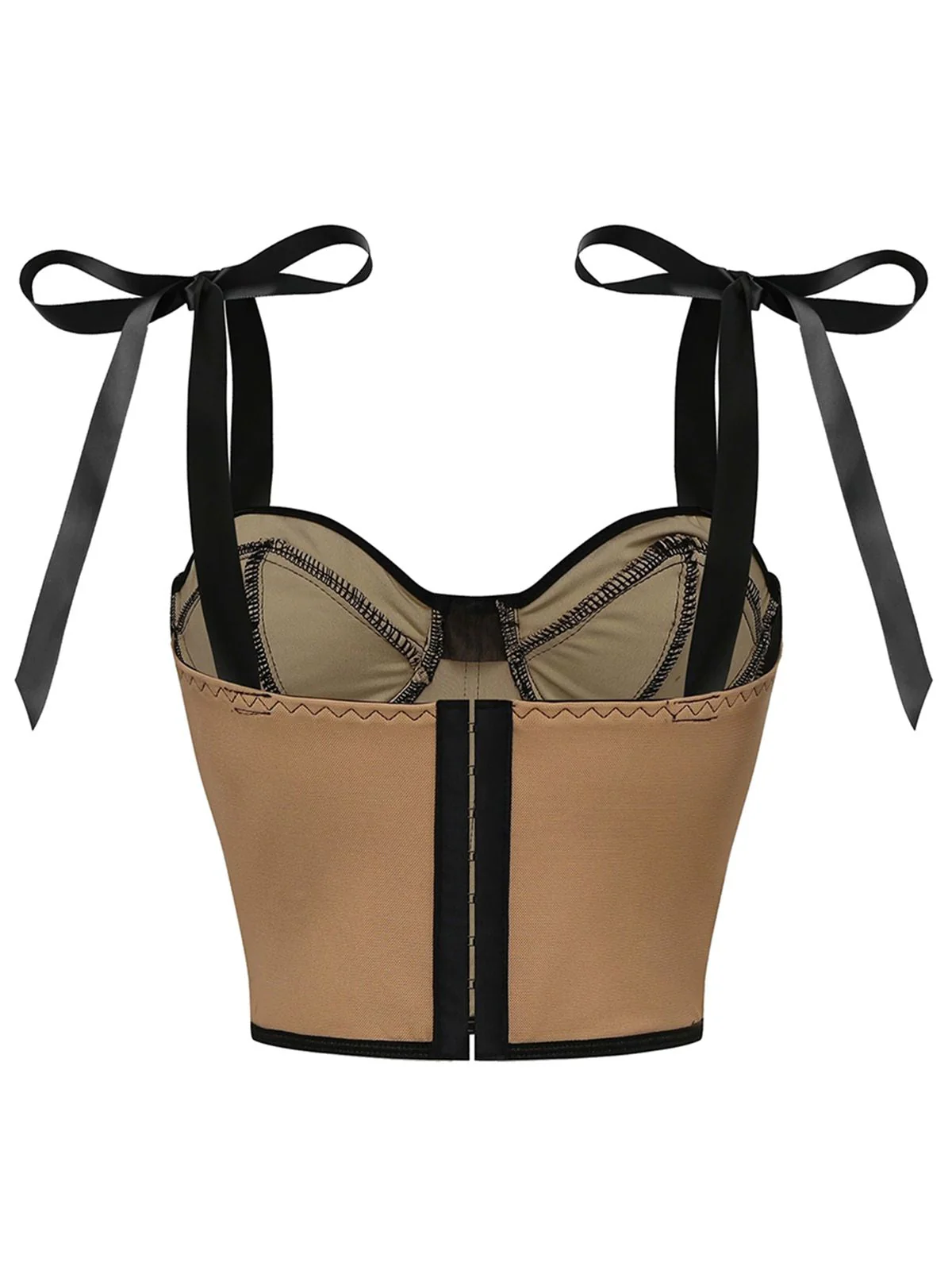 1940er Schnürung Bogen Netz Korsett Crop Camisole - Image 8