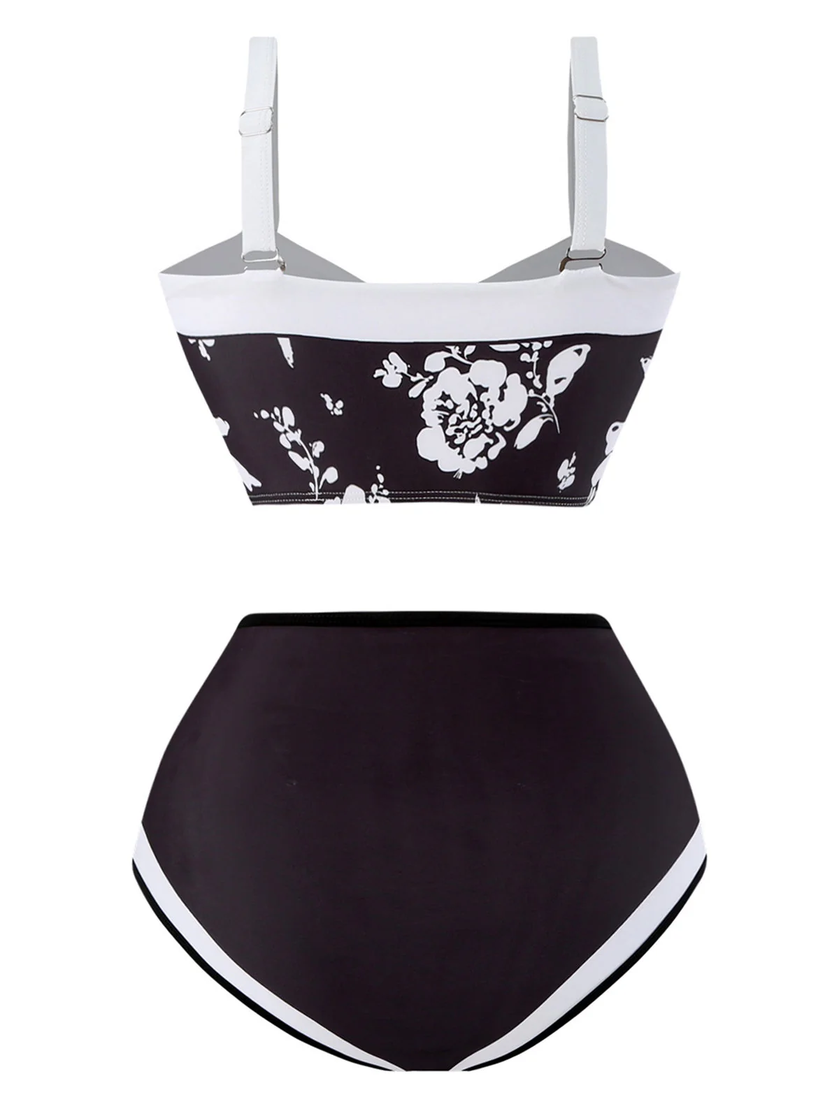 1940er Silhouette Pflanzen Breit-Träger Bikini - Image 2