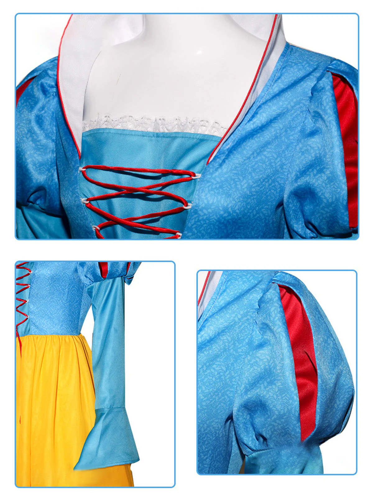 1940er Schneewittchen Kostüm Netz Patchwork Kleid - Image 4