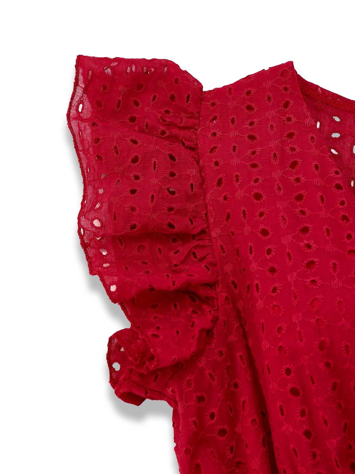 1940er Solide Baumwolle Ausgeschnitten Gesmokt Rüschen Kleid - Image 7
