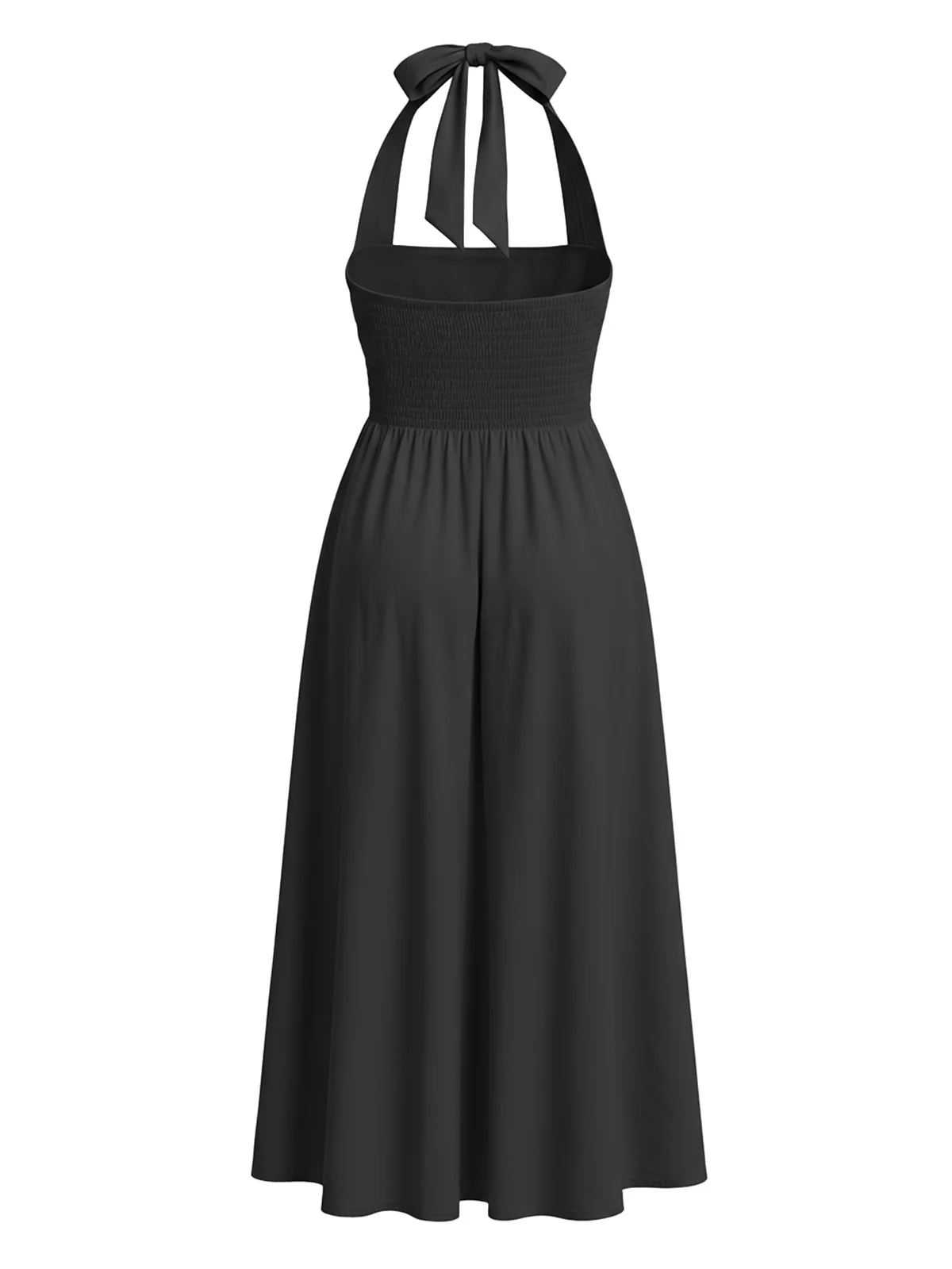 1940er Solide Breit-Träger Halter Rückenfrei Kleid - Image 3