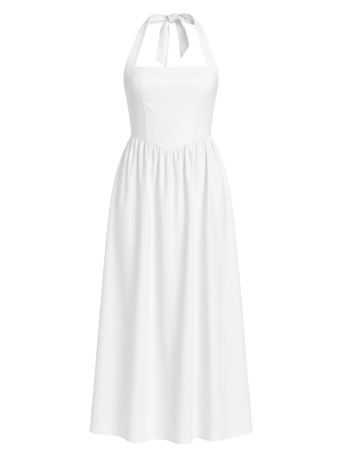 1940er Solide Breit-Träger Halter Rückenfrei Kleid - Image 4