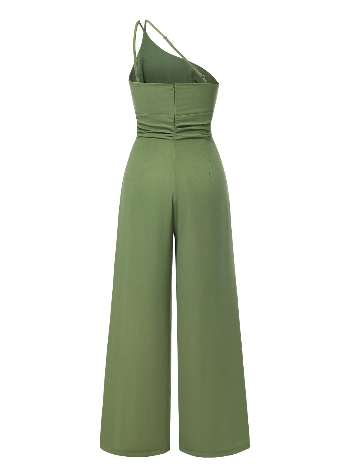 1940er Solide Eine Schulter Hosenträger Lose Weites Bein Jumpsuit - Image 11
