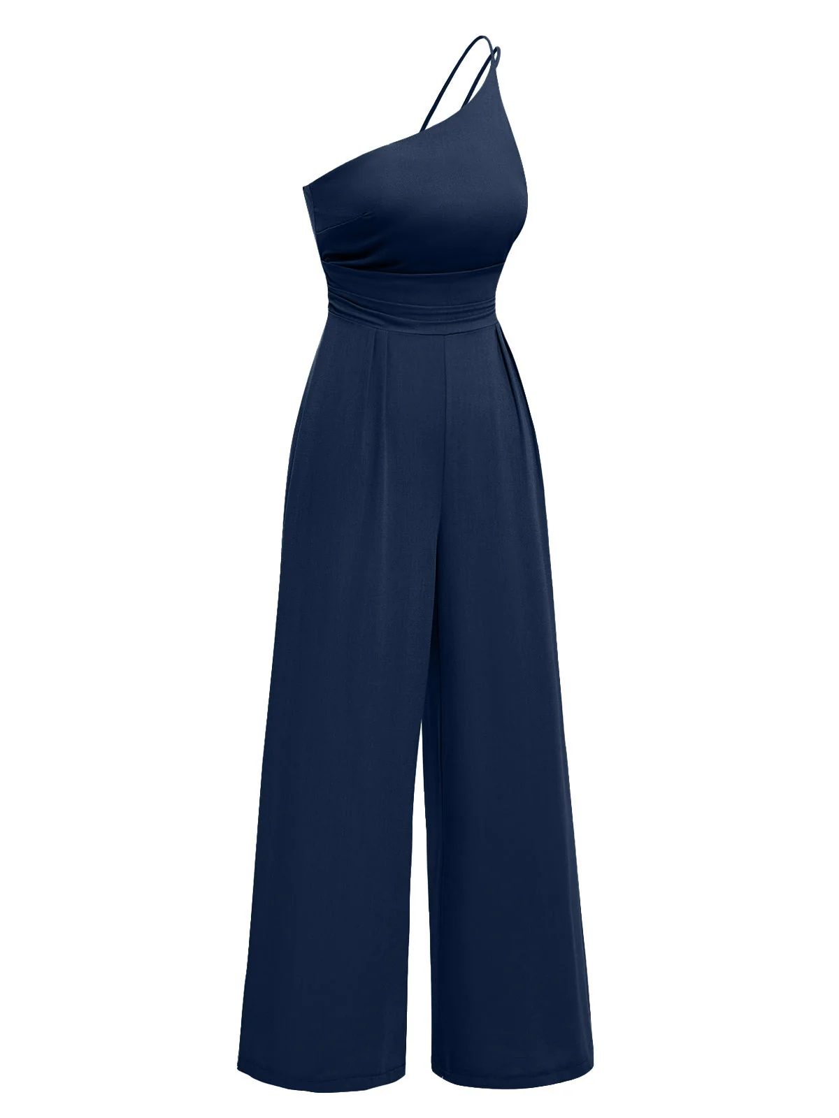 1940er Solide Eine Schulter Hosenträger Lose Weites Bein Jumpsuit - Image 6