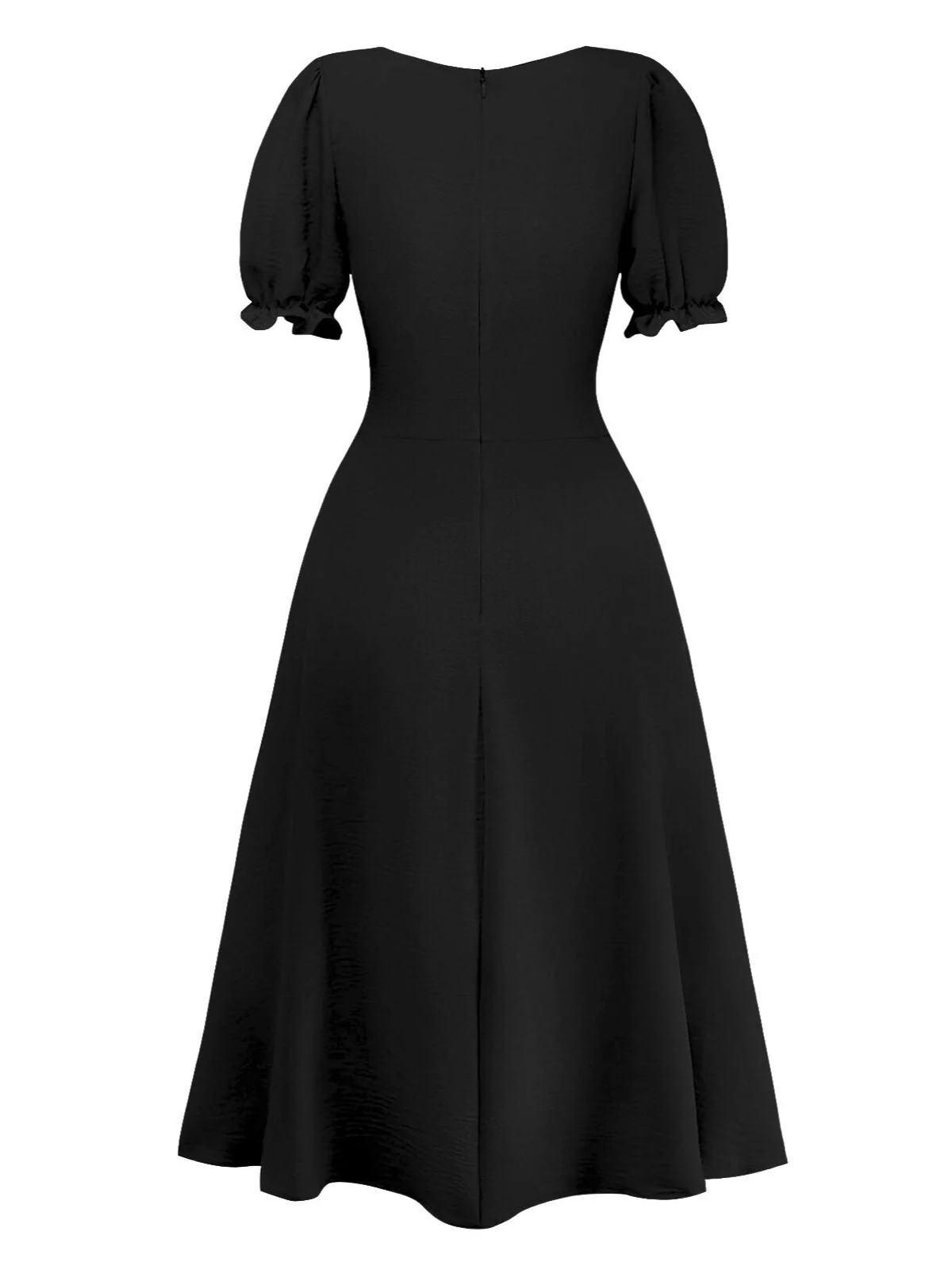 1940er Solide Einreihig Empire Taille Kleid - Image 9
