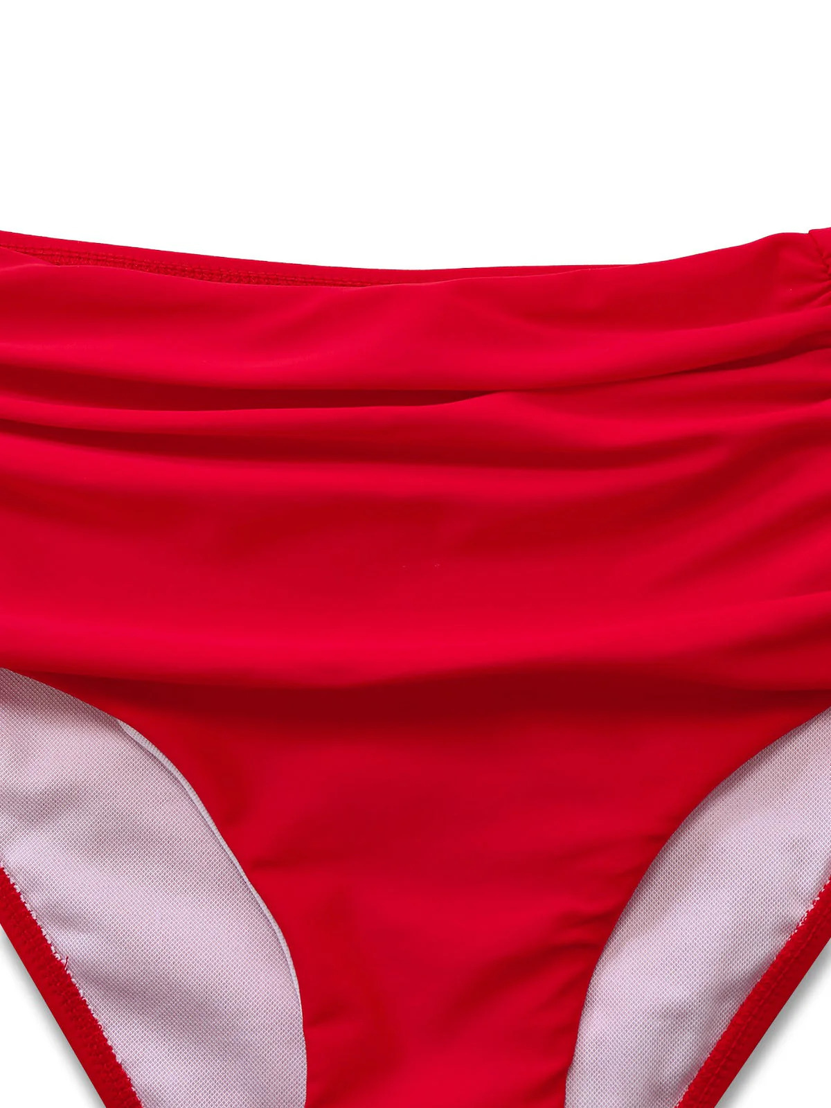 1940er Solide Hochtailliert Gerafft Bikini Set - Image 9