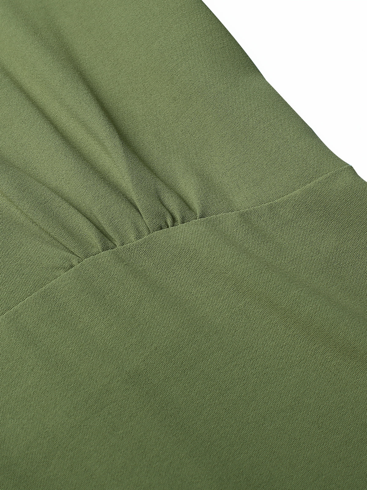 1940er Solide Lange Ärmel A-Linie Kleid - Image 4
