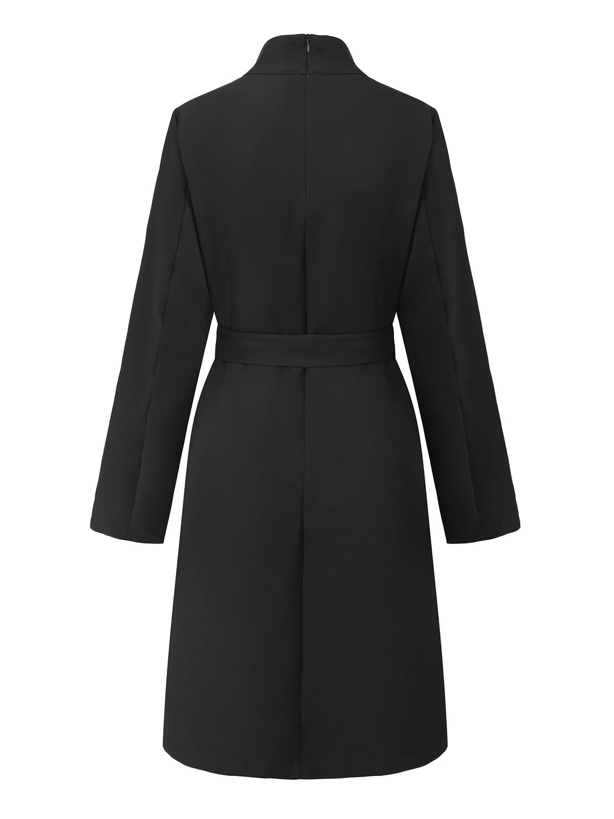 1940er Solide Rollkragen Gürtel Tasche Kleid - Image 8