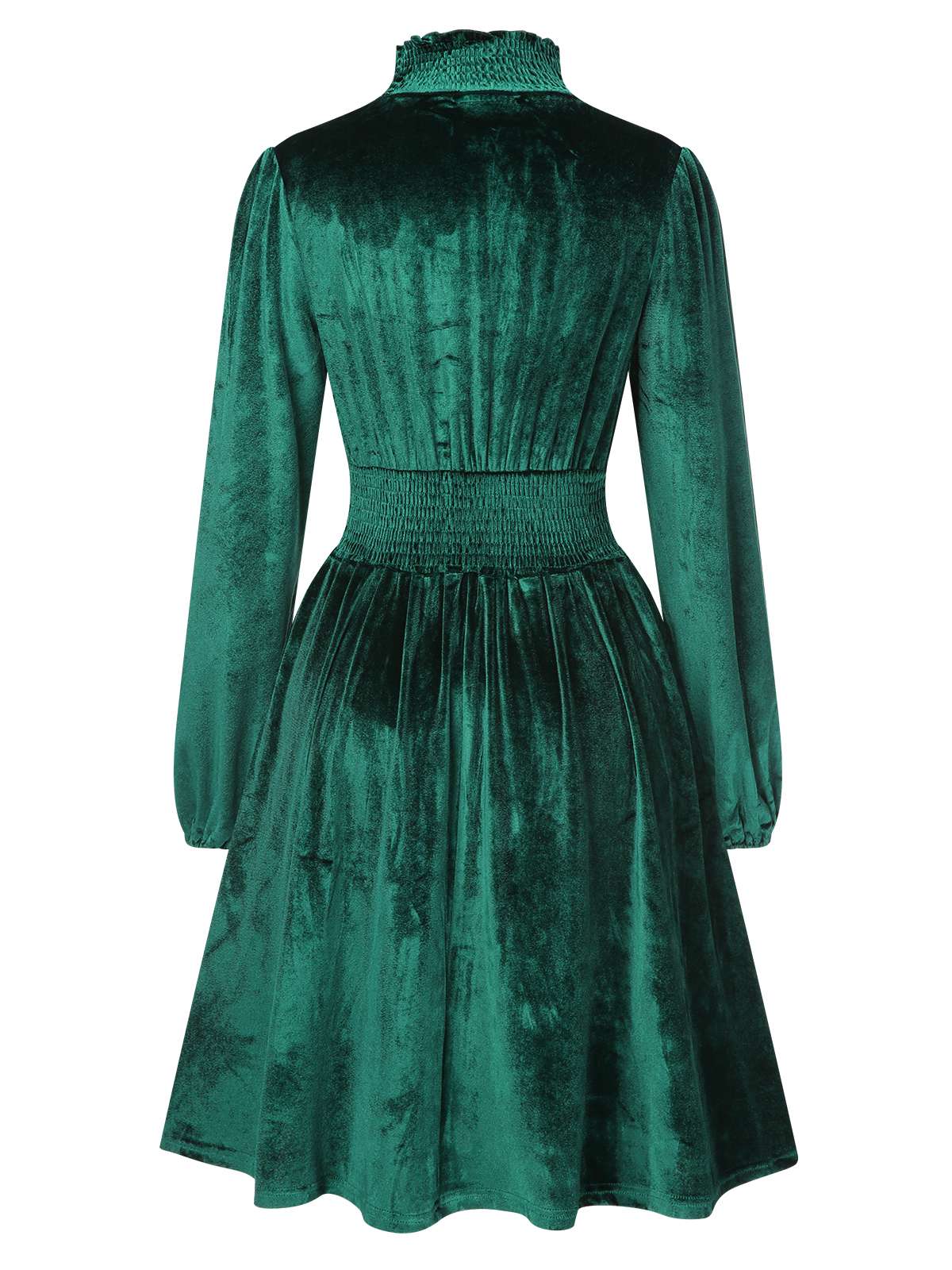 1940er Solide Stehkragen Samt Kleid - Image 7