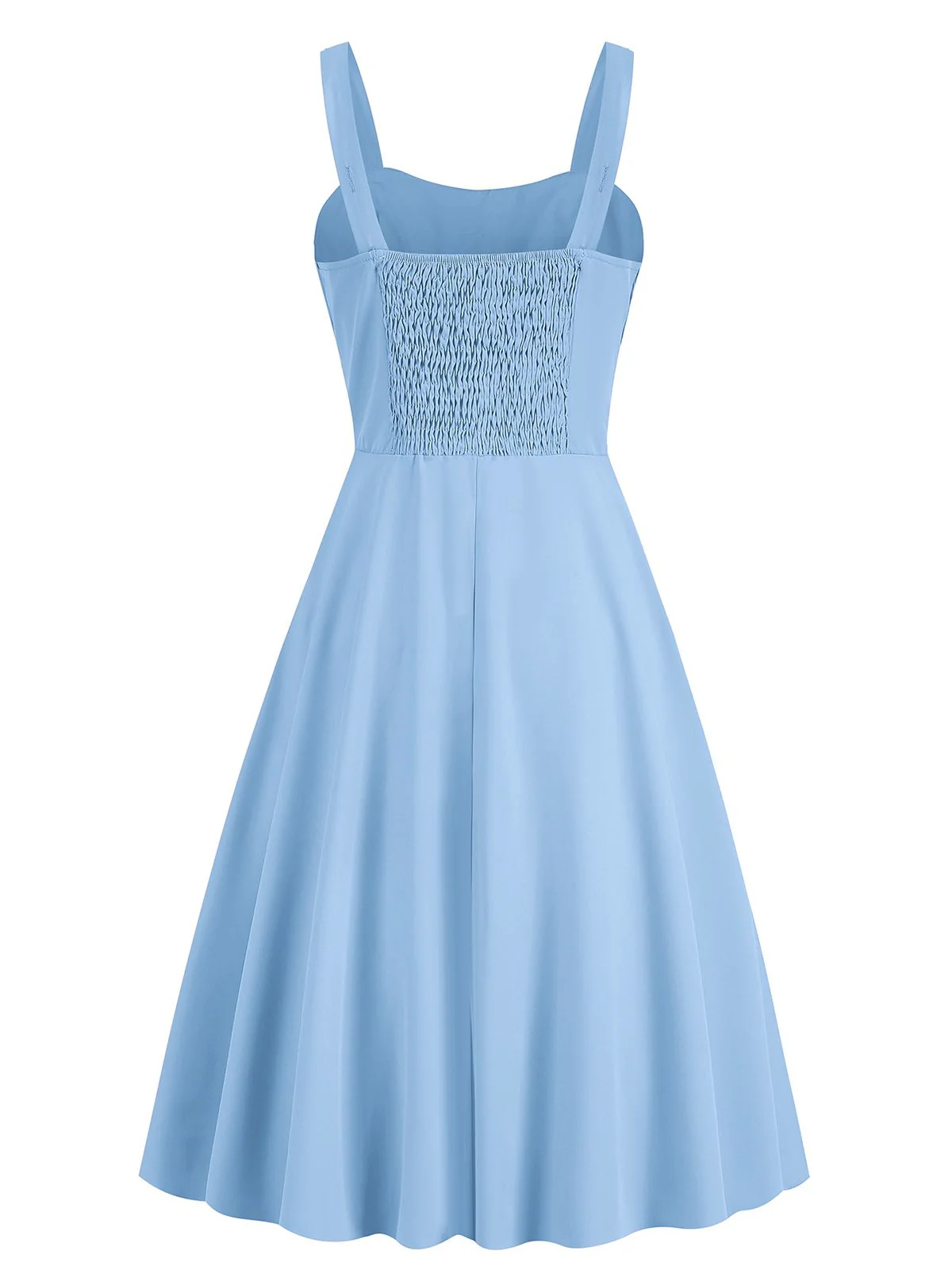 1940er Solide Träger A-Linie Plissiertes Kleid - Image 3