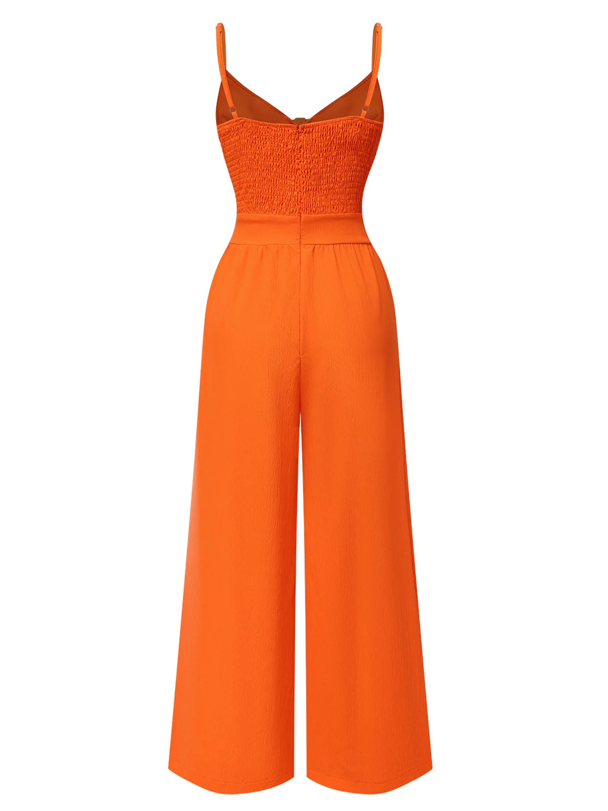1940er Solide V-Ausschnitt Aushöhlen Bogen Träger Jumpsuit - Image 3