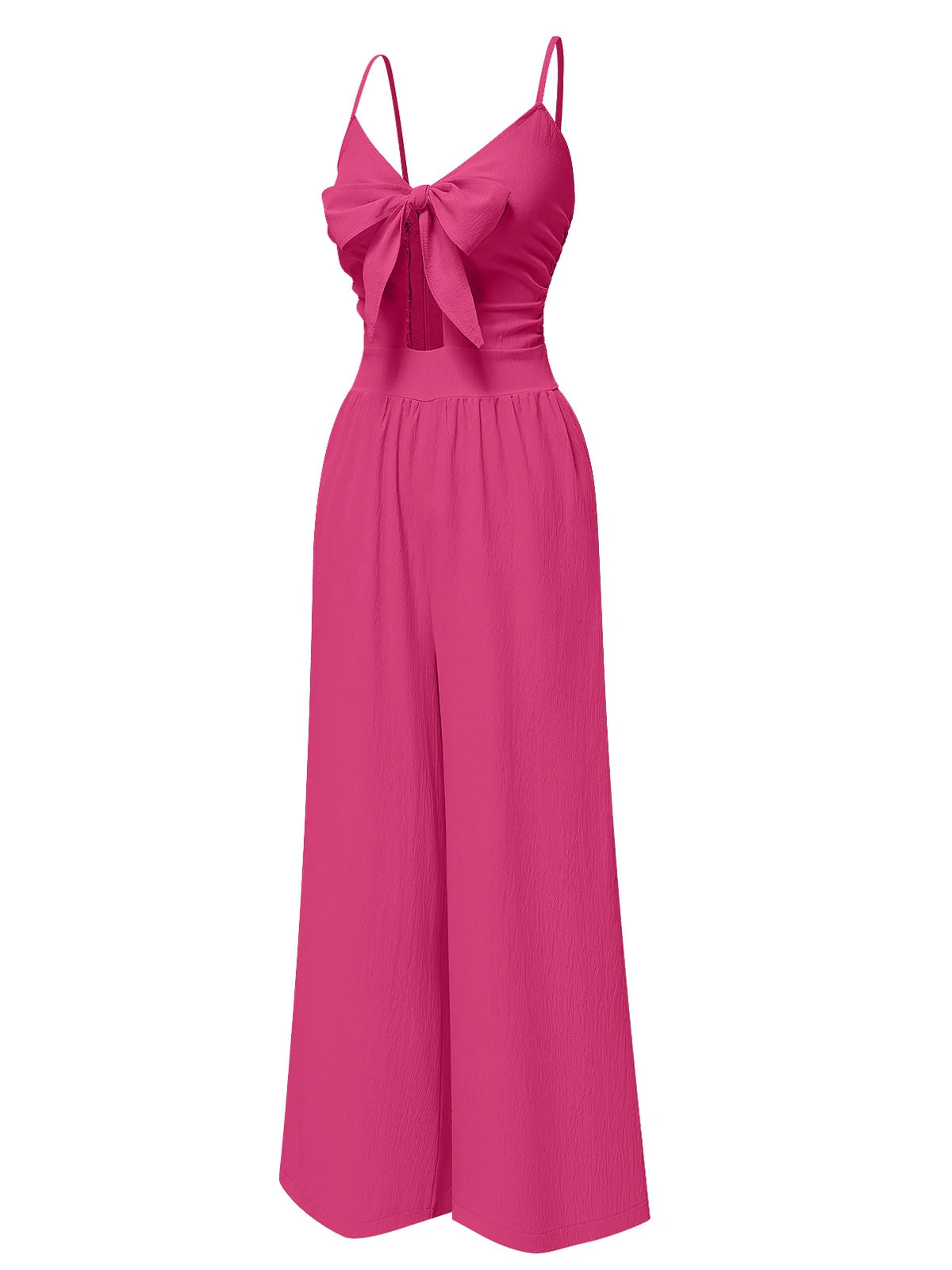 1940er Solide V-Ausschnitt Aushöhlen Bogen Träger Jumpsuit - Image 8