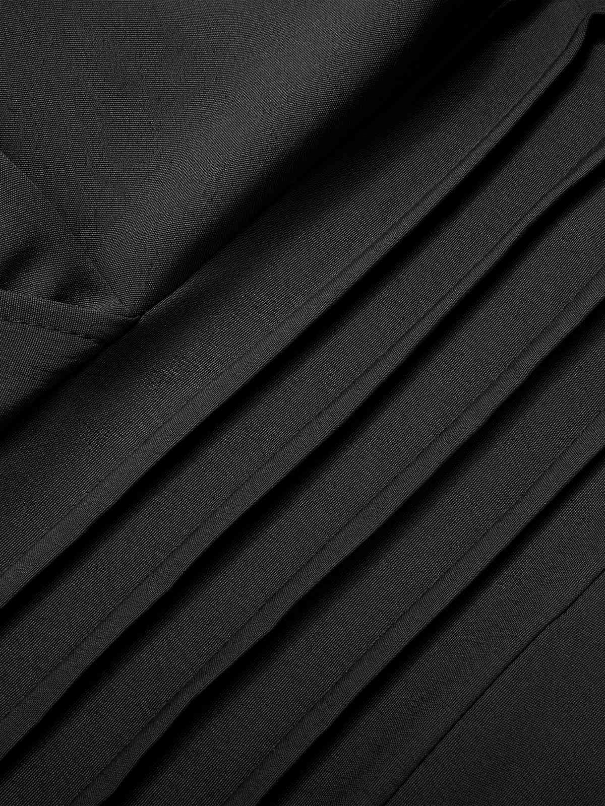 1940er Solide V-Ausschnitt Halbe Ärmel Jumpsuit - Image 3