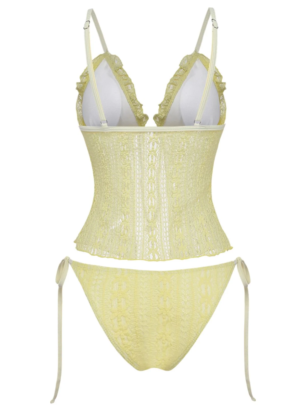 1940er Spitze Stricken Doppelschicht Stoff Tankini Set - Image 3