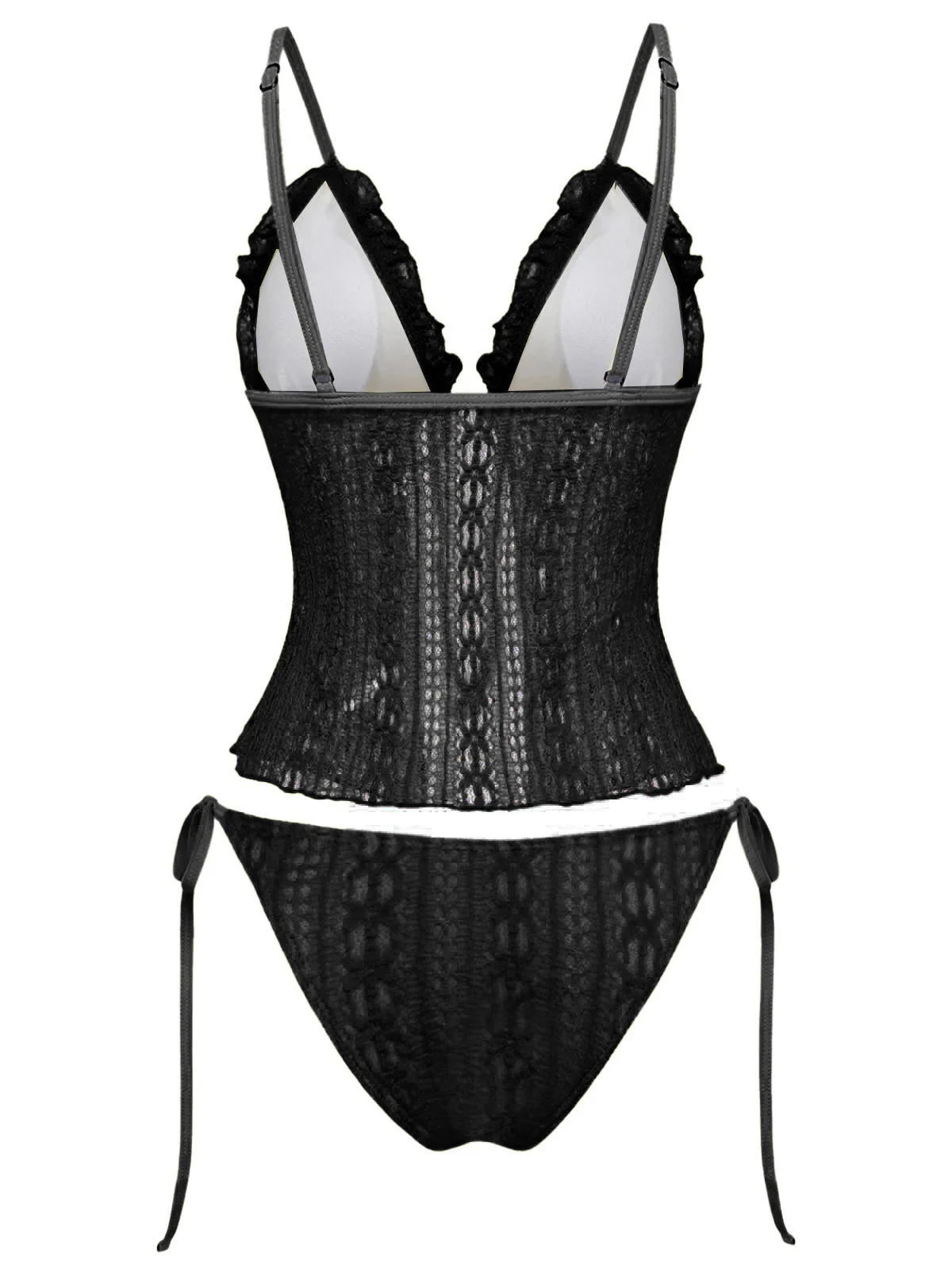 1940er Spitze Stricken Doppelschicht Stoff Tankini Set - Image 9
