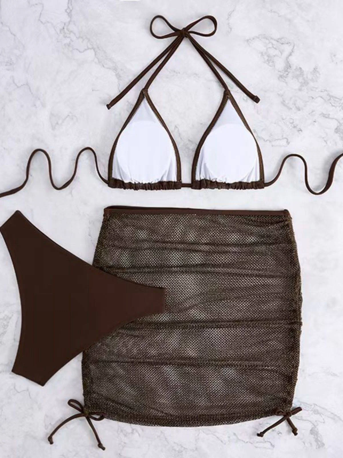 1940er Uni Halter Bikini Set & Häkel Cover-Up - Image 10