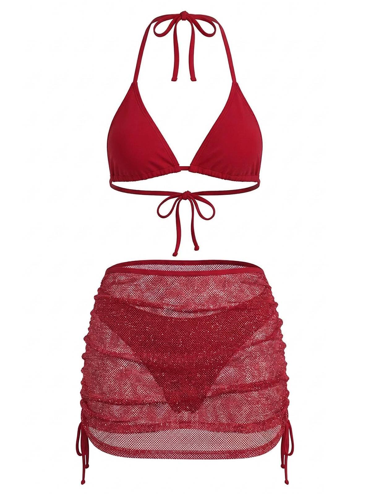 1940er Uni Halter Bikini Set & Häkel Cover-Up - Image 2