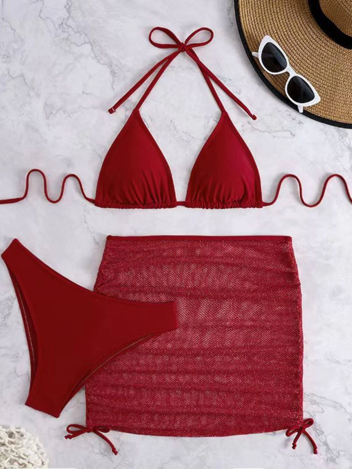 1940er Uni Halter Bikini Set & Häkel Cover-Up - Image 3