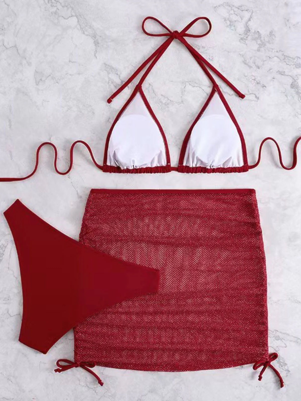 1940er Uni Halter Bikini Set & Häkel Cover-Up - Image 4