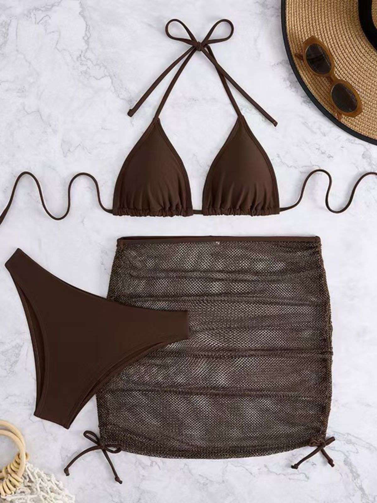 1940er Uni Halter Bikini Set & Häkel Cover-Up - Image 9