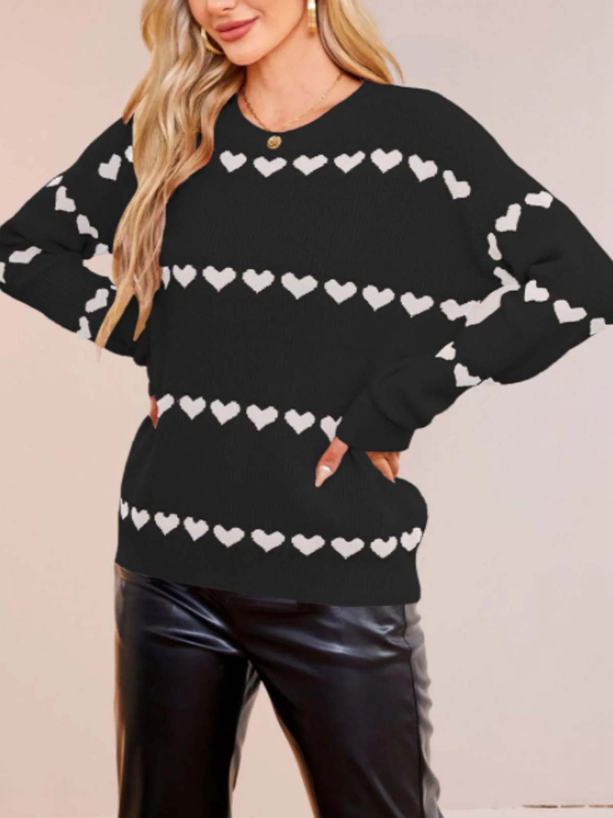 1940er Valentinstag Herz Gestrickt Pullover - Image 14