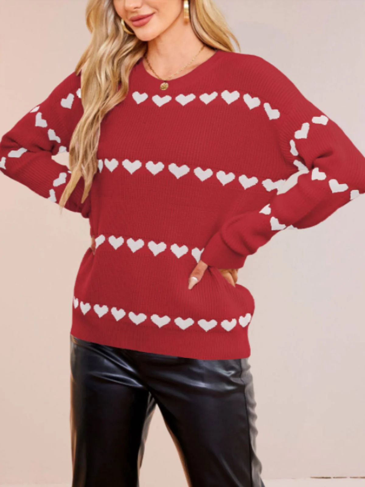 1940er Valentinstag Herz Gestrickt Pullover - Image 17