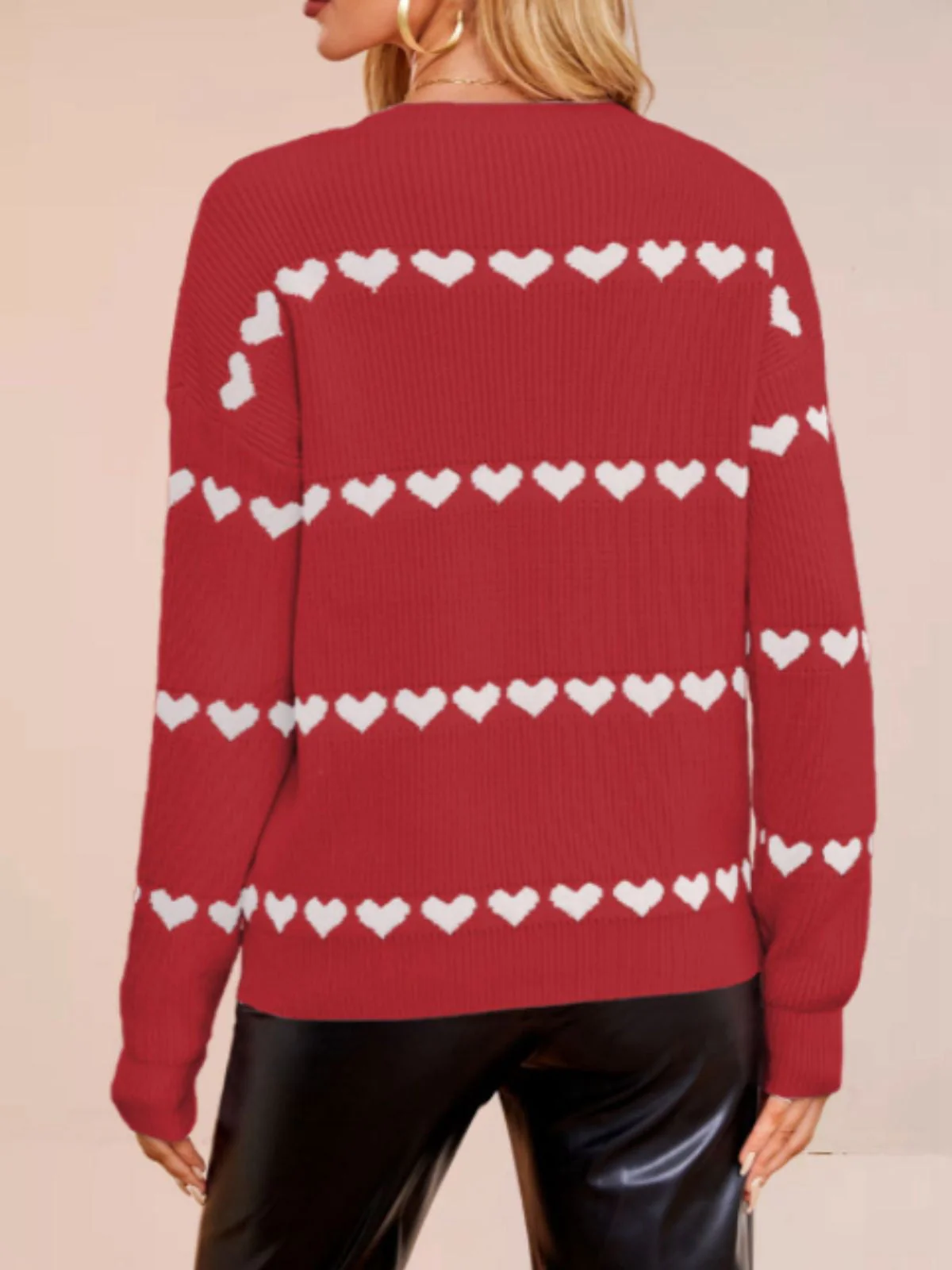 1940er Valentinstag Herz Gestrickt Pullover - Image 18