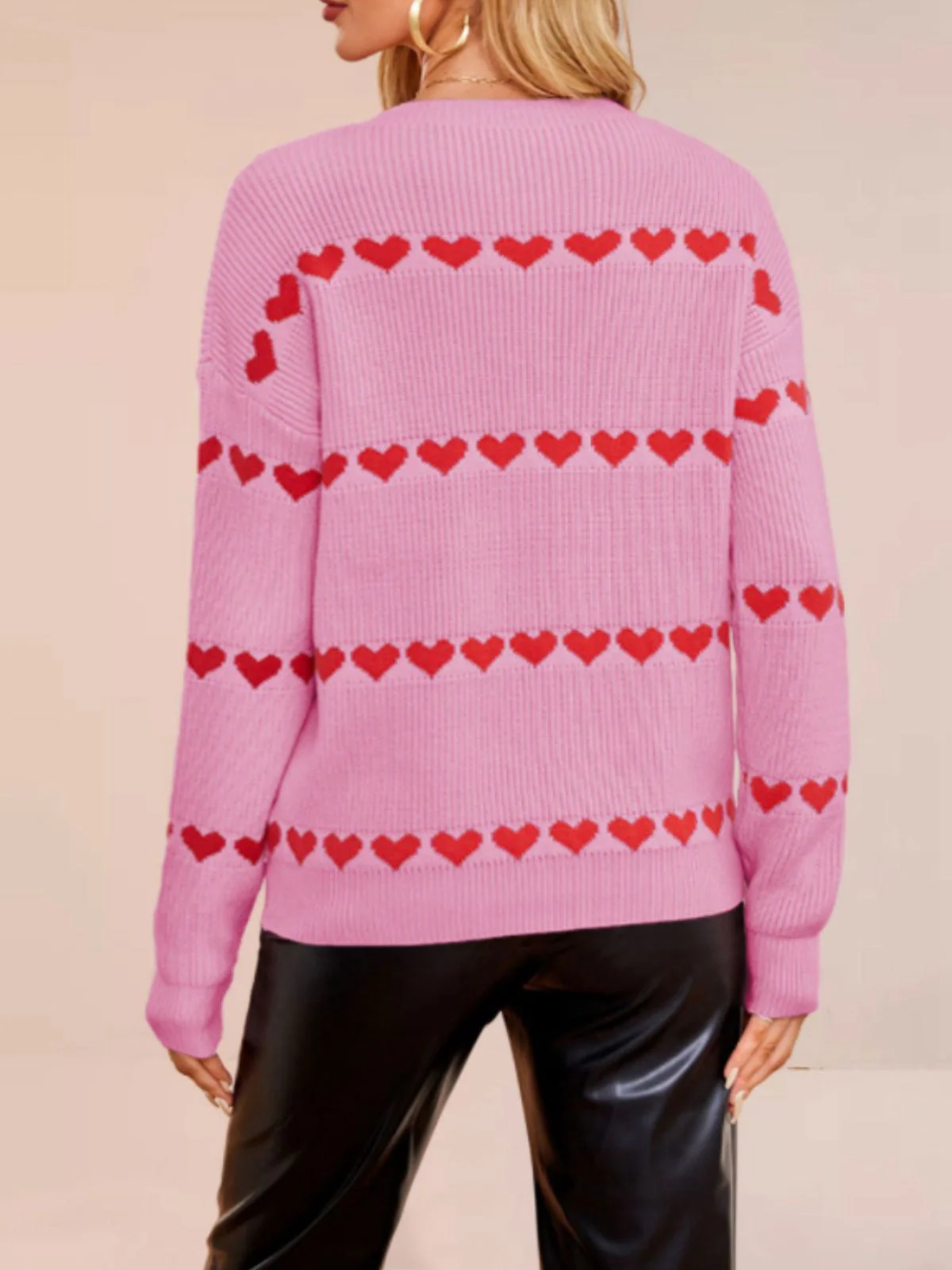 1940er Valentinstag Herz Gestrickt Pullover - Image 8
