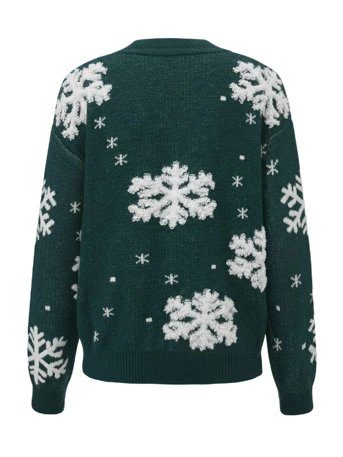 1940er Weihnachten Fleece-Schneeflocke Rollkragen Pullover - Image 3