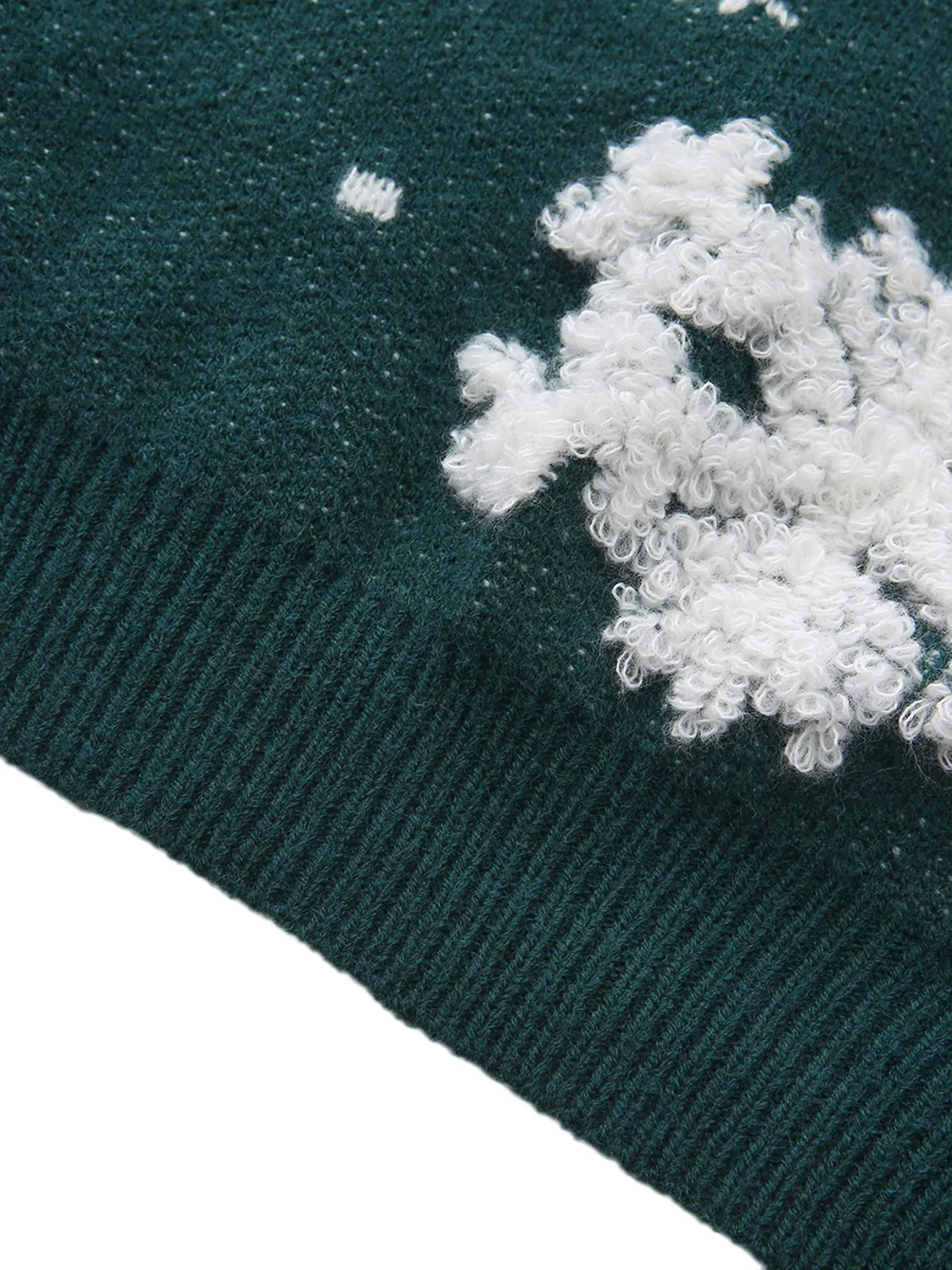 1940er Weihnachten Fleece-Schneeflocke Rollkragen Pullover - Image 5