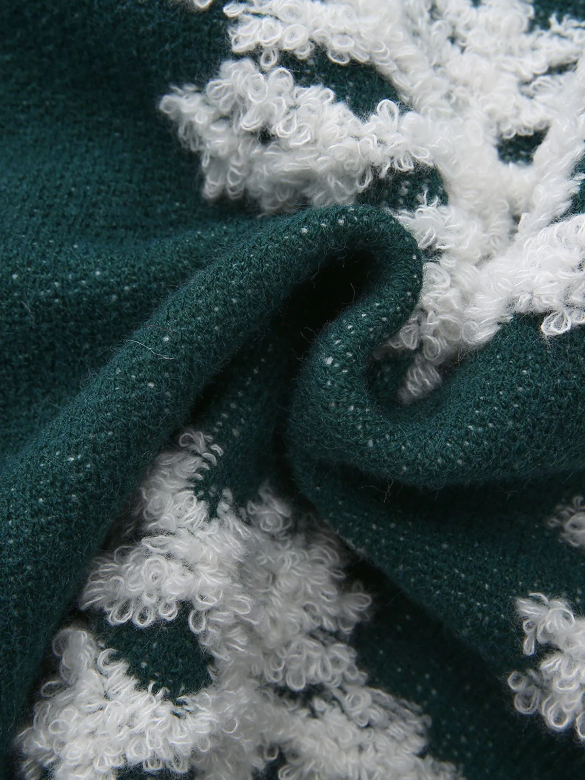 1940er Weihnachten Fleece-Schneeflocke Rollkragen Pullover - Image 6