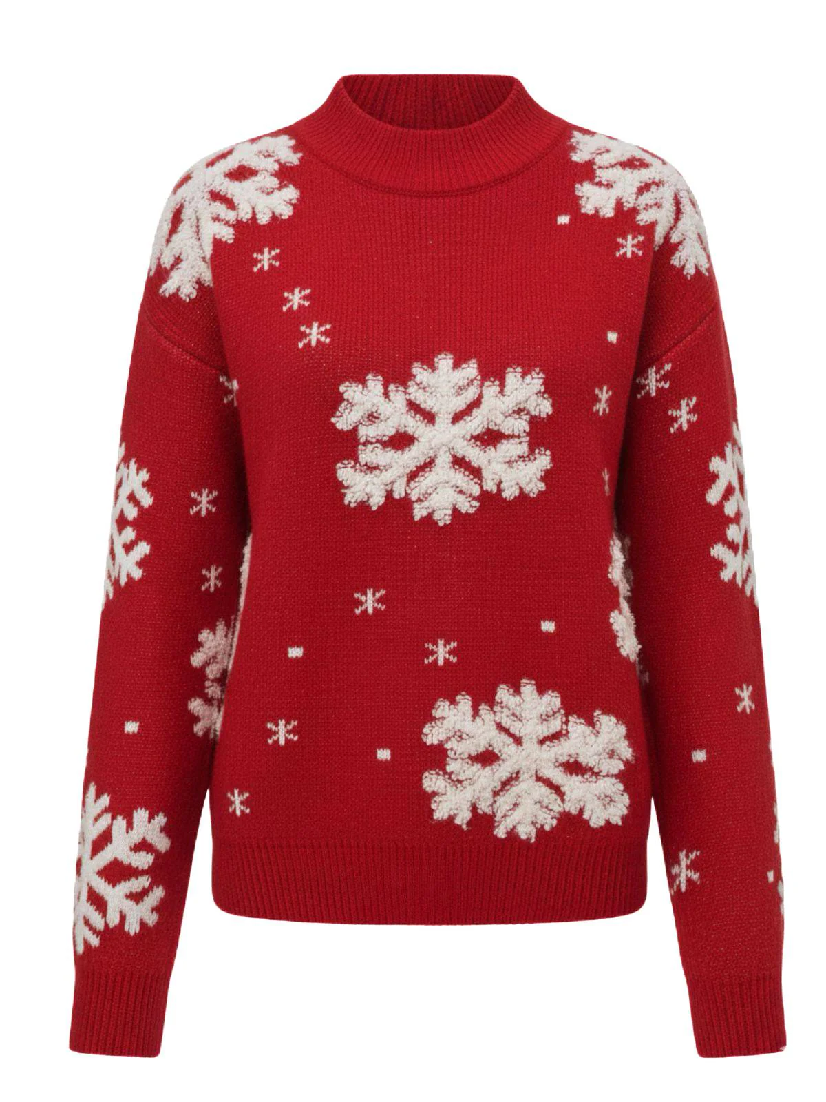 1940er Weihnachten Fleece-Schneeflocke Rollkragen Pullover - Image 7