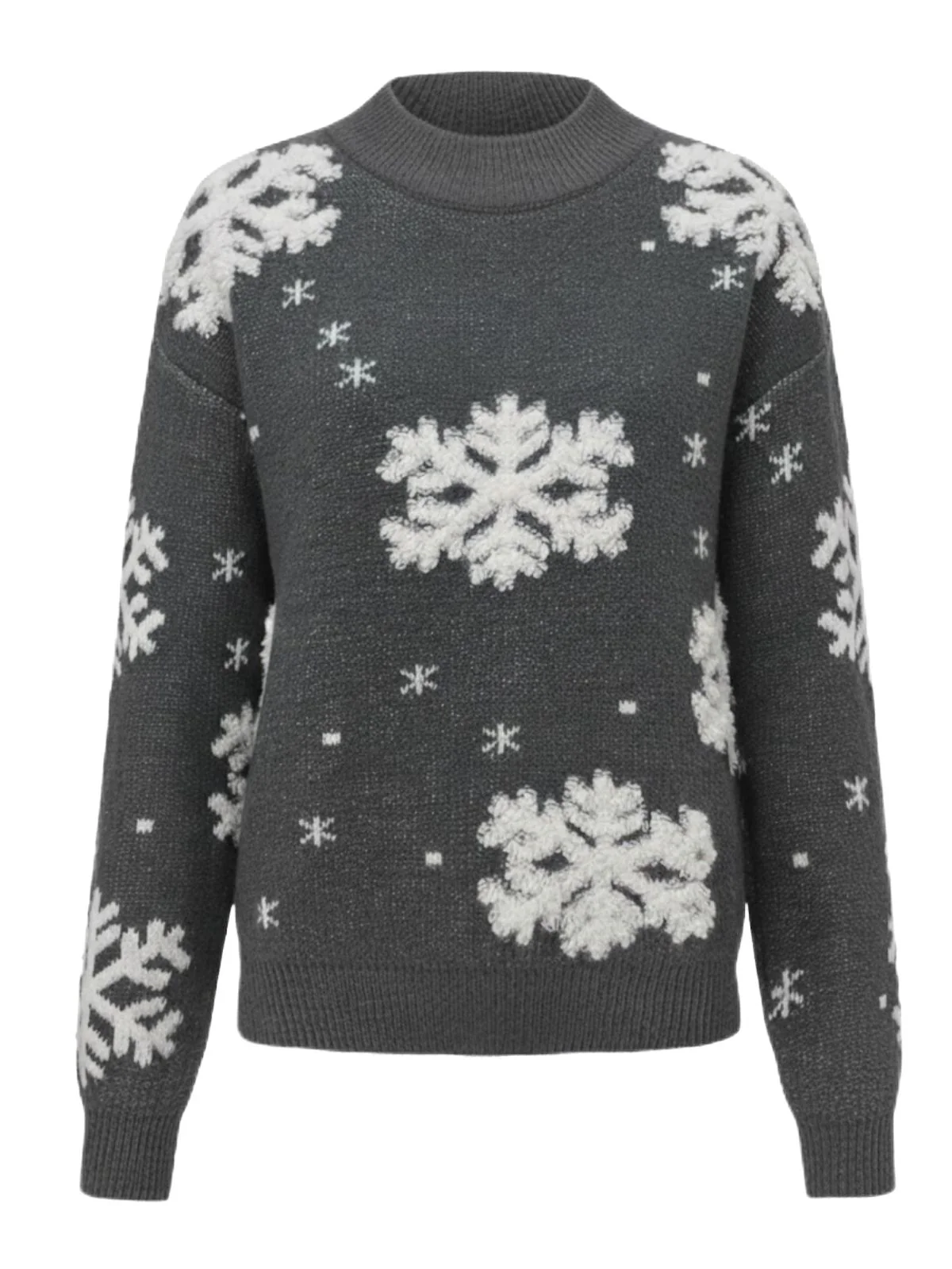 1940er Weihnachten Fleece-Schneeflocke Rollkragen Pullover - Image 9