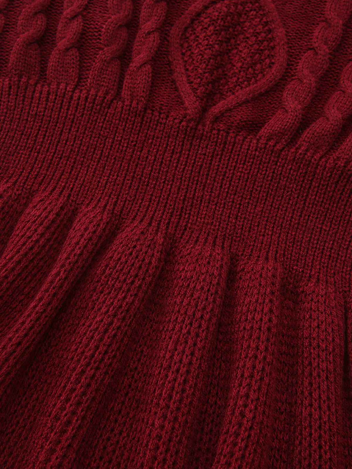 1940er Solide Stricken Laternenärmel Pullover Kleid - Image 2